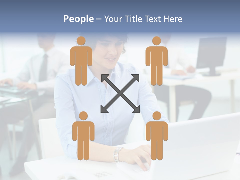 People Concentration Laptop PowerPoint Template