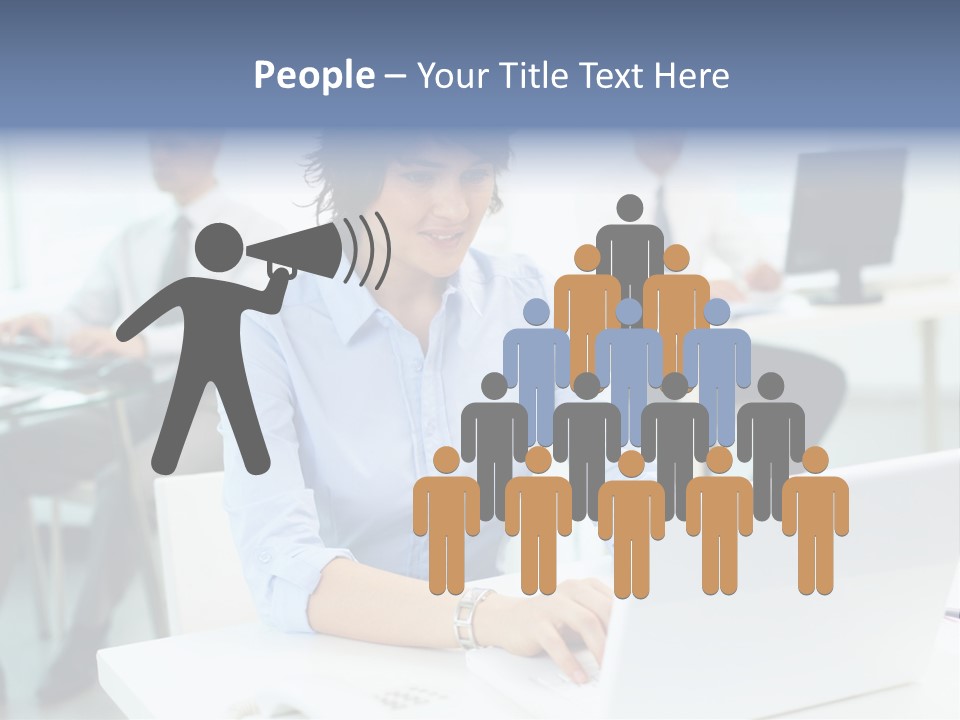People Concentration Laptop PowerPoint Template