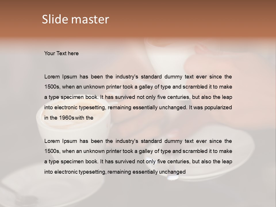 A Couple Of People Holding Cups Of Coffee PowerPoint Template