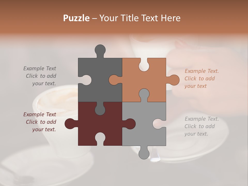 A Couple Of People Holding Cups Of Coffee PowerPoint Template