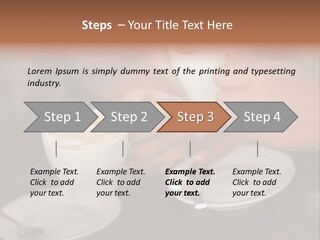 A Couple Of People Holding Cups Of Coffee PowerPoint Template
