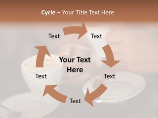 A Couple Of People Holding Cups Of Coffee PowerPoint Template