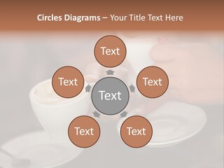 A Couple Of People Holding Cups Of Coffee PowerPoint Template