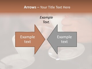 A Couple Of People Holding Cups Of Coffee PowerPoint Template