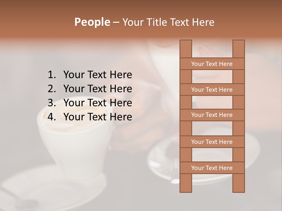 A Couple Of People Holding Cups Of Coffee PowerPoint Template