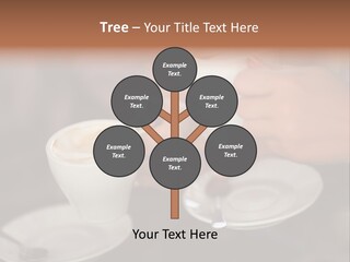 A Couple Of People Holding Cups Of Coffee PowerPoint Template