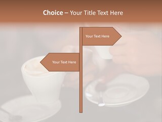A Couple Of People Holding Cups Of Coffee PowerPoint Template
