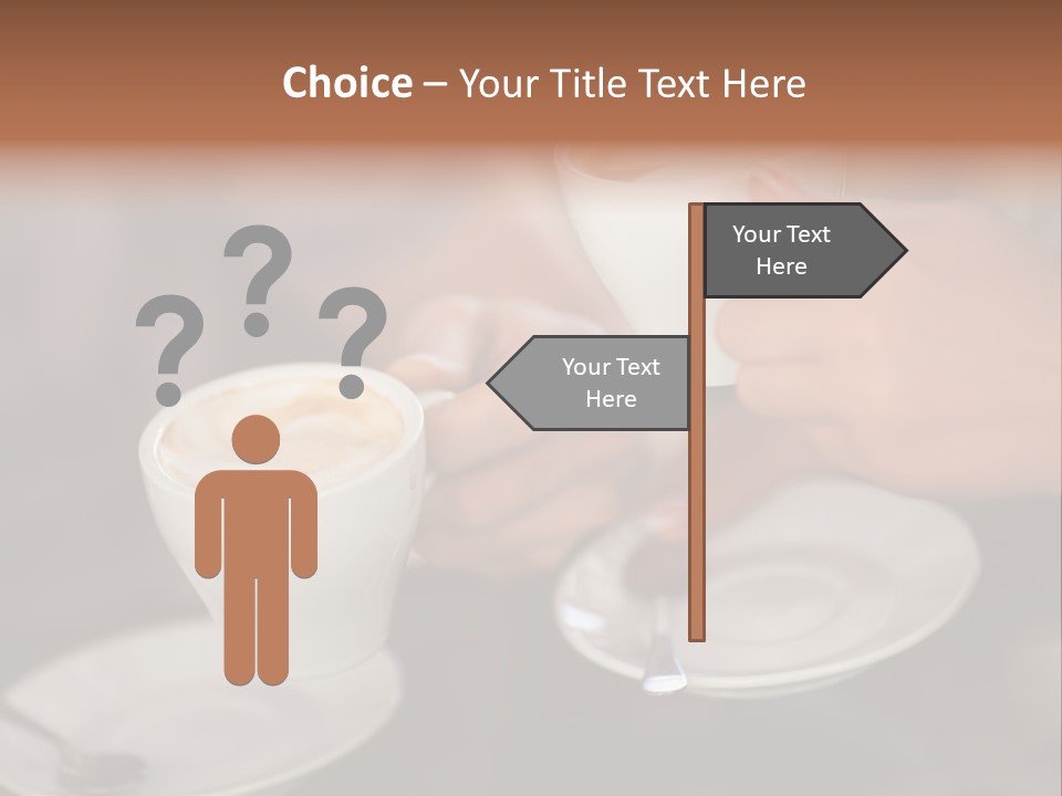 A Couple Of People Holding Cups Of Coffee PowerPoint Template