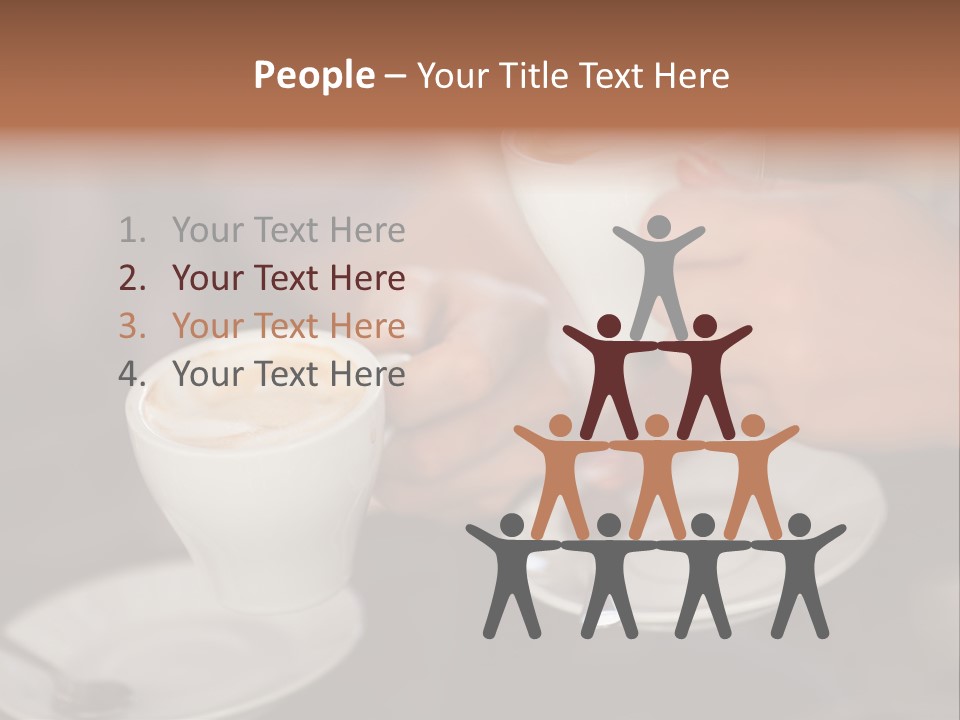 A Couple Of People Holding Cups Of Coffee PowerPoint Template