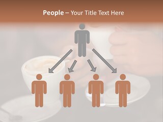 A Couple Of People Holding Cups Of Coffee PowerPoint Template