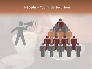 A Couple Of People Holding Cups Of Coffee PowerPoint Template