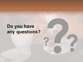 A Couple Of People Holding Cups Of Coffee PowerPoint Template