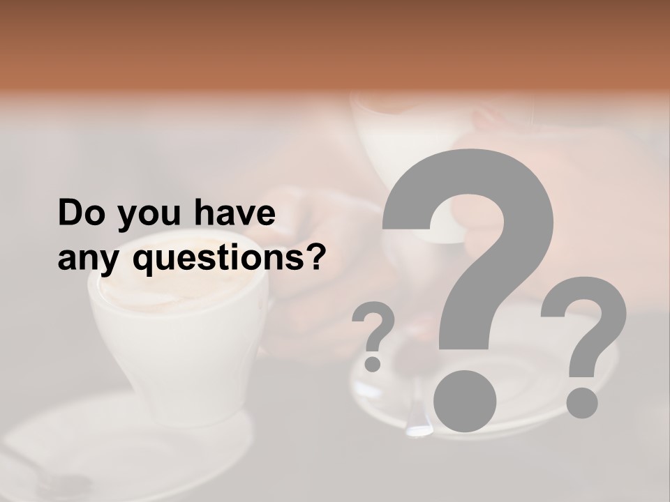A Couple Of People Holding Cups Of Coffee PowerPoint Template