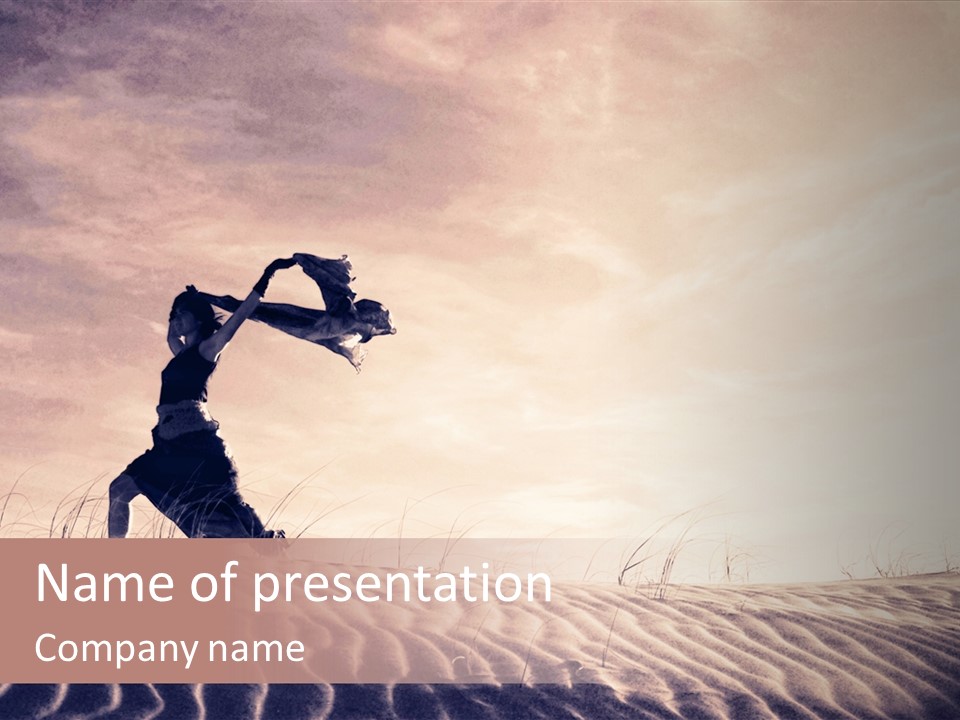 Black And White Strength Dune PowerPoint Template