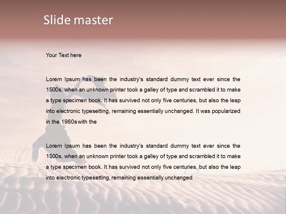 Black And White Strength Dune PowerPoint Template