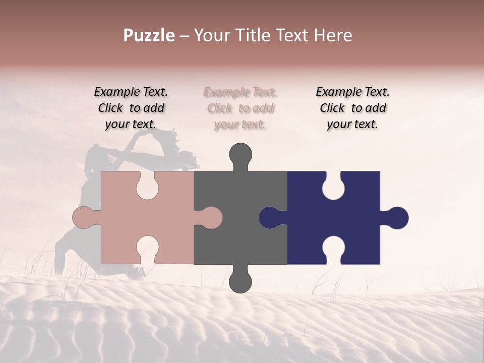 Black And White Strength Dune PowerPoint Template