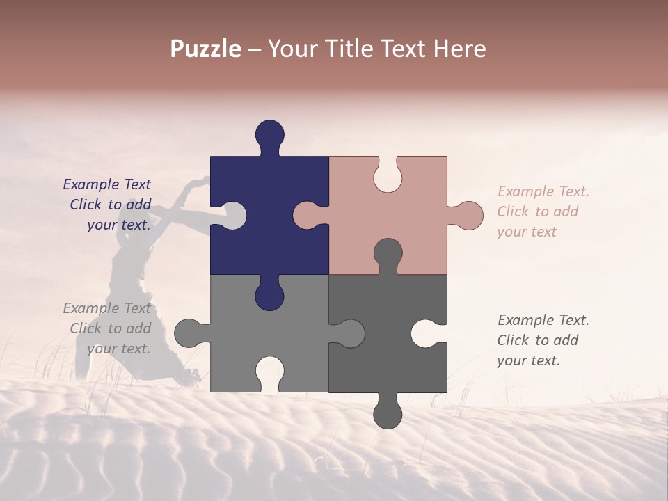 Black And White Strength Dune PowerPoint Template