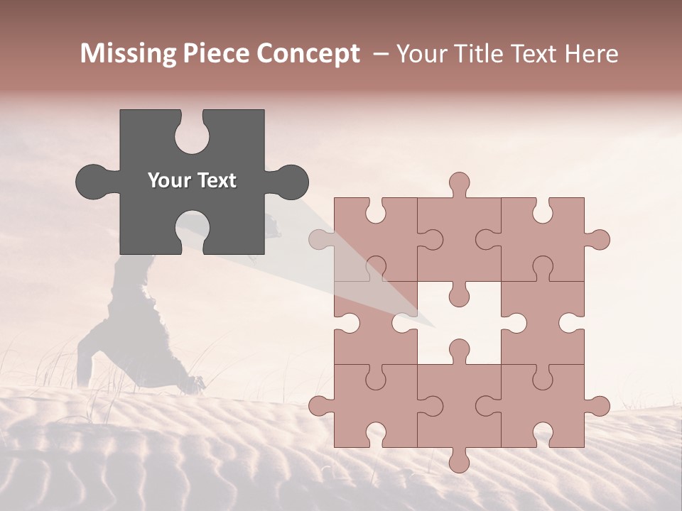 Black And White Strength Dune PowerPoint Template