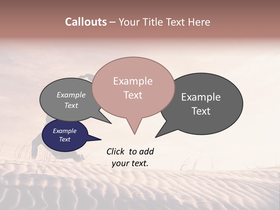 Black And White Strength Dune PowerPoint Template