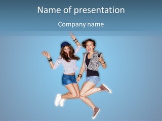 Female  Jump PowerPoint Template