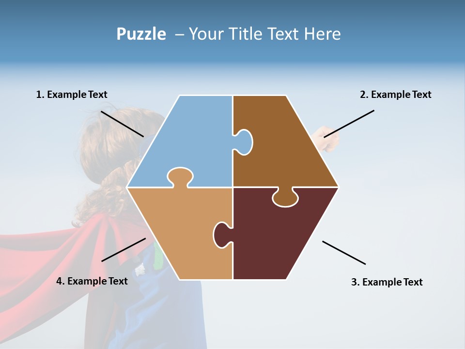 A Young Boy Dressed As A Super Hero PowerPoint Template