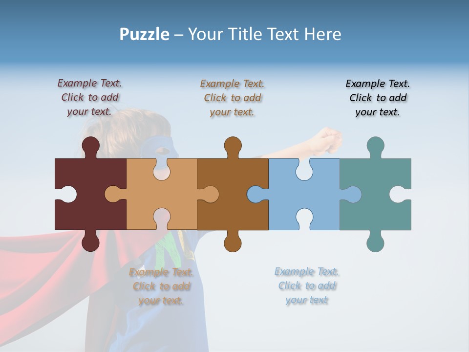 A Young Boy Dressed As A Super Hero PowerPoint Template