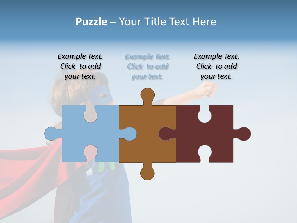 A Young Boy Dressed As A Super Hero PowerPoint Template