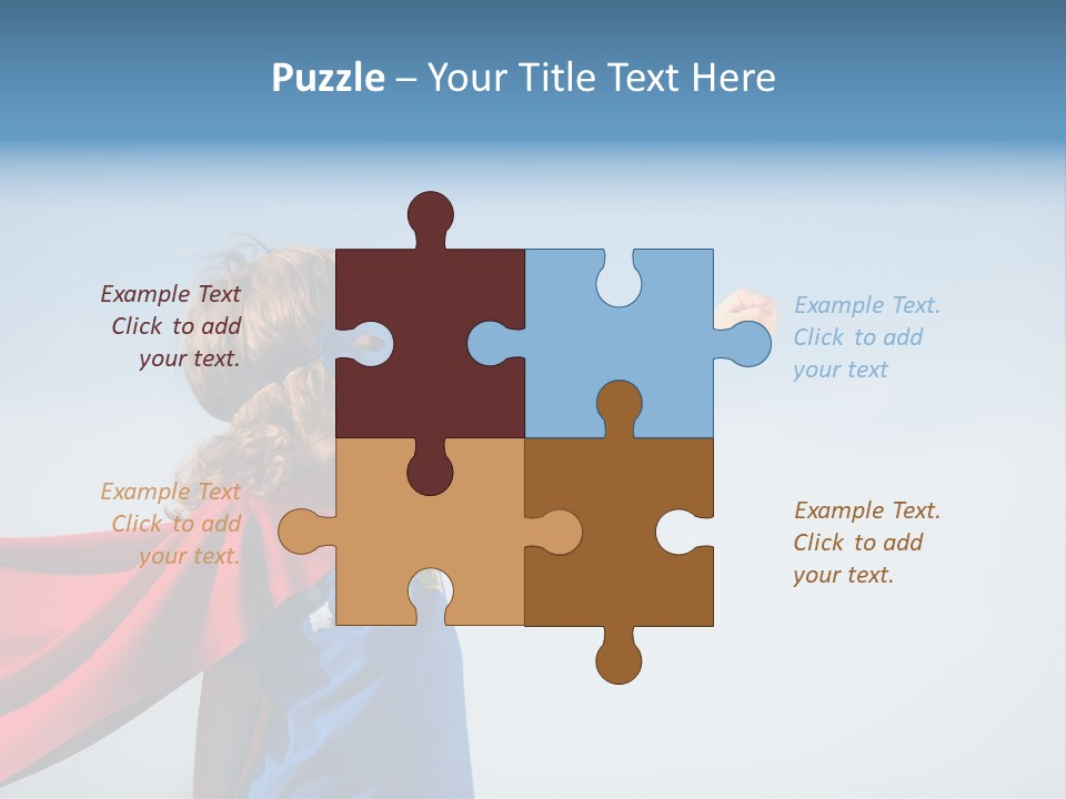 A Young Boy Dressed As A Super Hero PowerPoint Template