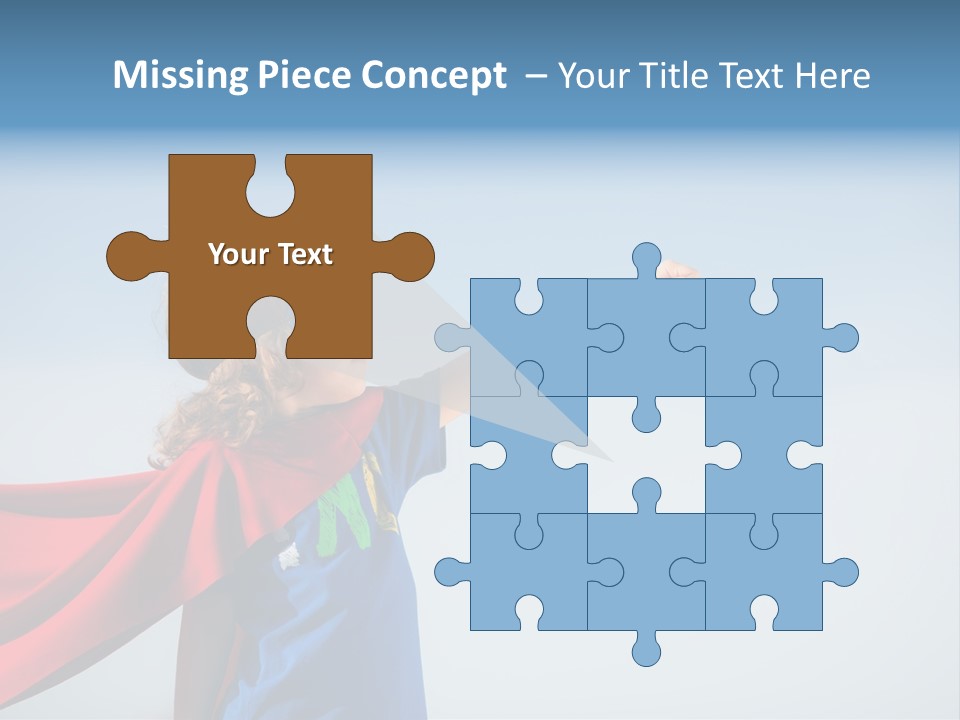 A Young Boy Dressed As A Super Hero PowerPoint Template