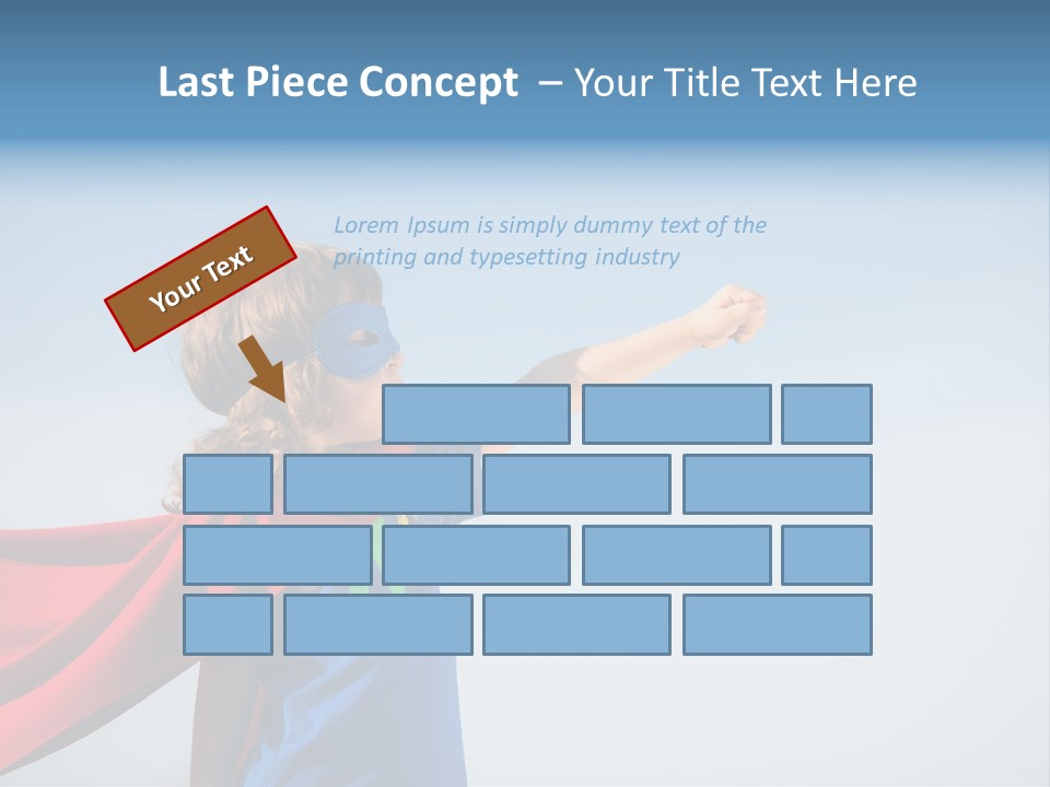 A Young Boy Dressed As A Super Hero PowerPoint Template