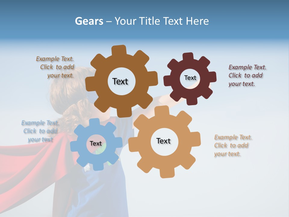 A Young Boy Dressed As A Super Hero PowerPoint Template