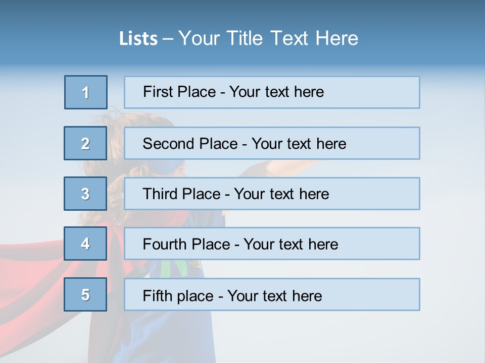 A Young Boy Dressed As A Super Hero PowerPoint Template