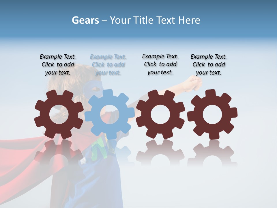 A Young Boy Dressed As A Super Hero PowerPoint Template