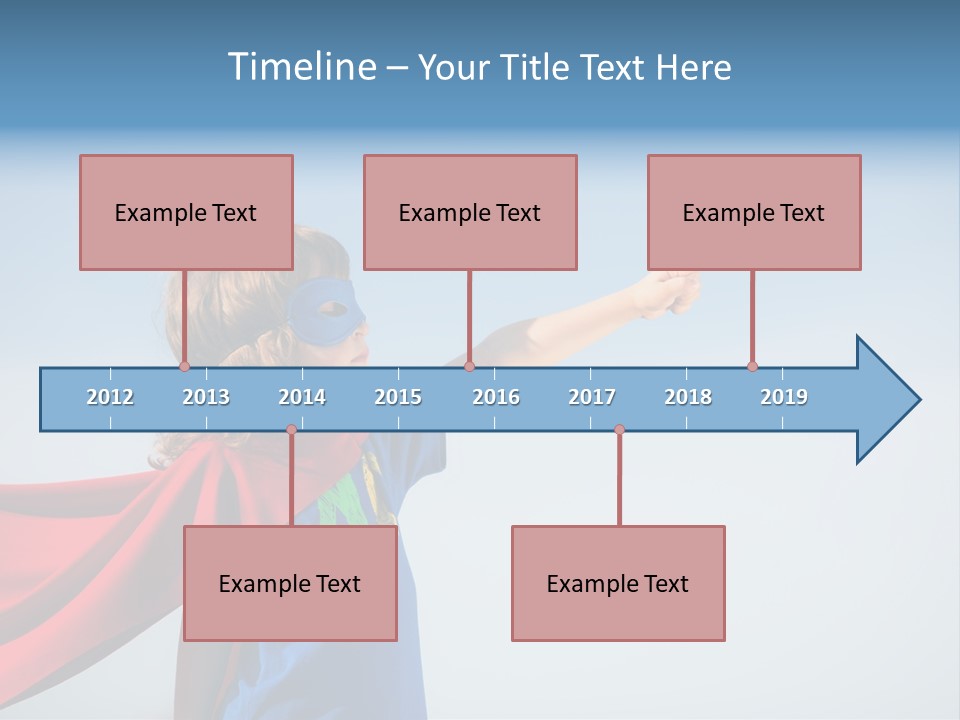 A Young Boy Dressed As A Super Hero PowerPoint Template