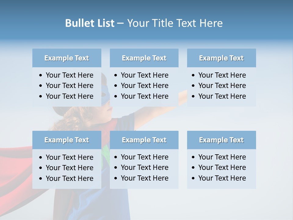 A Young Boy Dressed As A Super Hero PowerPoint Template