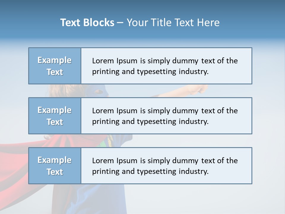 A Young Boy Dressed As A Super Hero PowerPoint Template