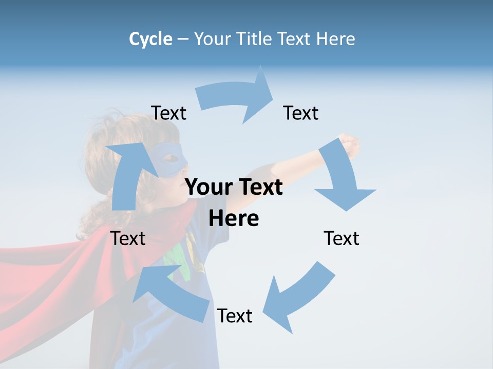 A Young Boy Dressed As A Super Hero PowerPoint Template