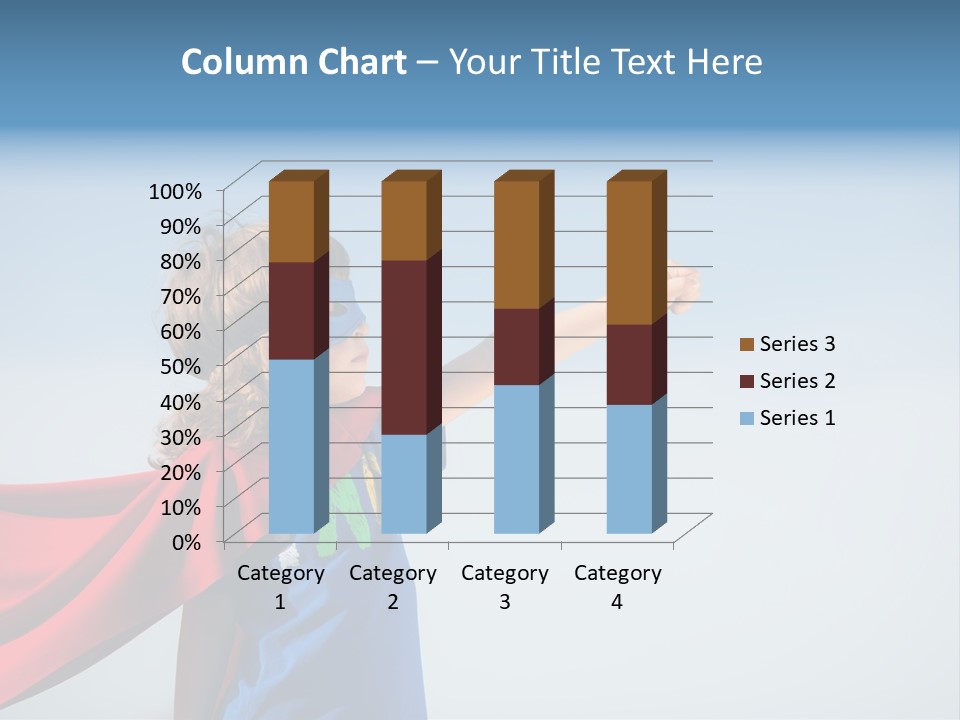 A Young Boy Dressed As A Super Hero PowerPoint Template