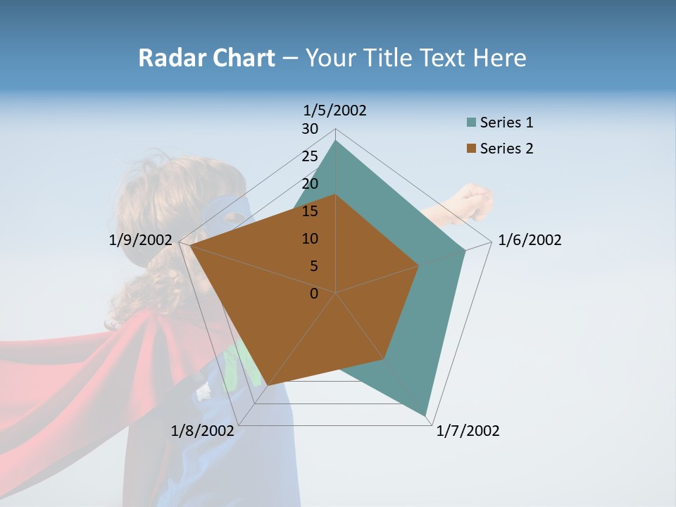 A Young Boy Dressed As A Super Hero PowerPoint Template