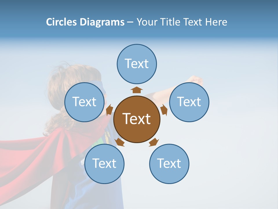 A Young Boy Dressed As A Super Hero PowerPoint Template