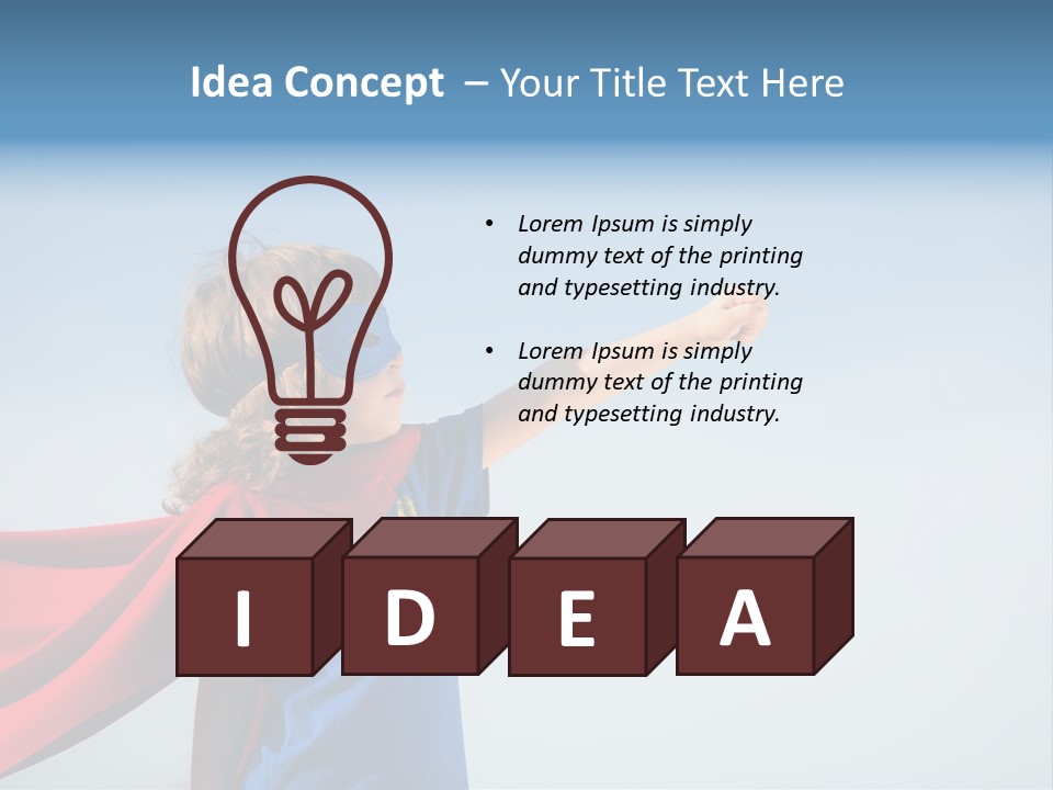 A Young Boy Dressed As A Super Hero PowerPoint Template