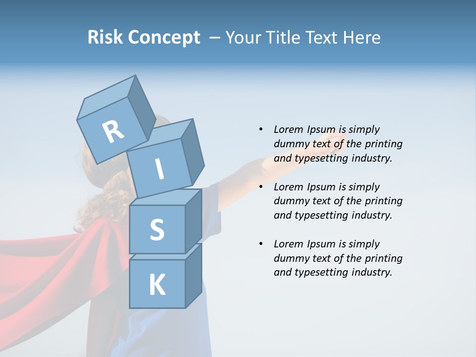 A Young Boy Dressed As A Super Hero PowerPoint Template