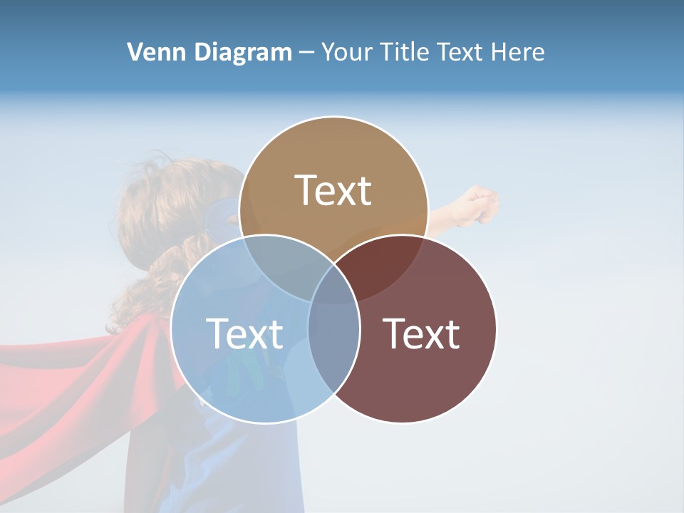 A Young Boy Dressed As A Super Hero PowerPoint Template