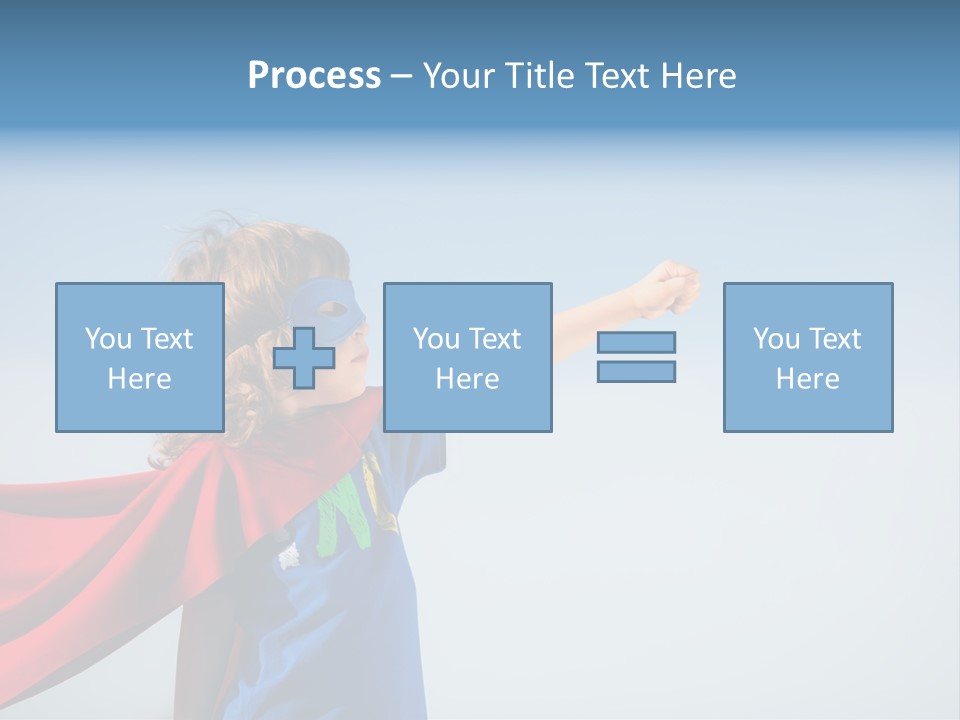 A Young Boy Dressed As A Super Hero PowerPoint Template