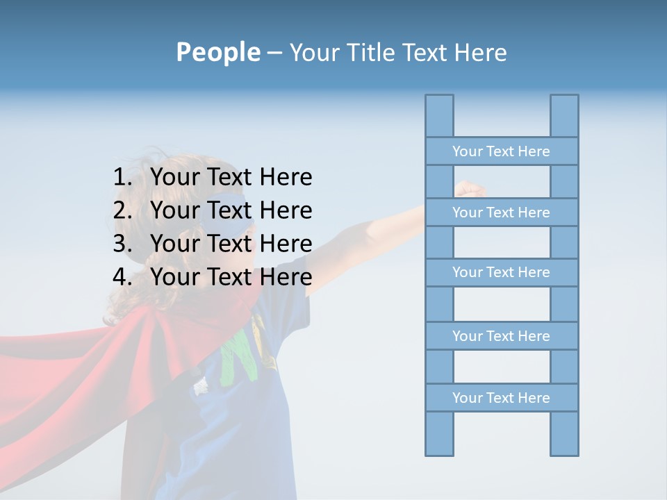 A Young Boy Dressed As A Super Hero PowerPoint Template