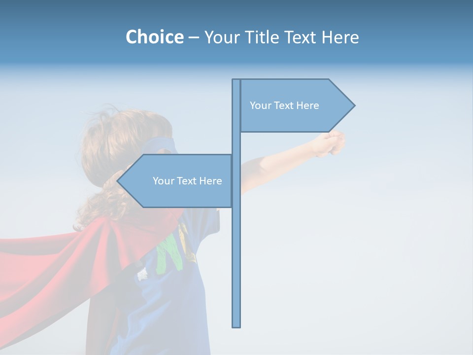 A Young Boy Dressed As A Super Hero PowerPoint Template