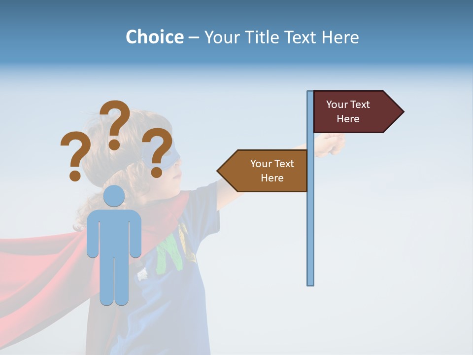 A Young Boy Dressed As A Super Hero PowerPoint Template