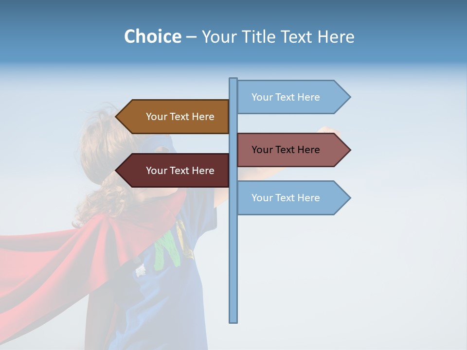 A Young Boy Dressed As A Super Hero PowerPoint Template