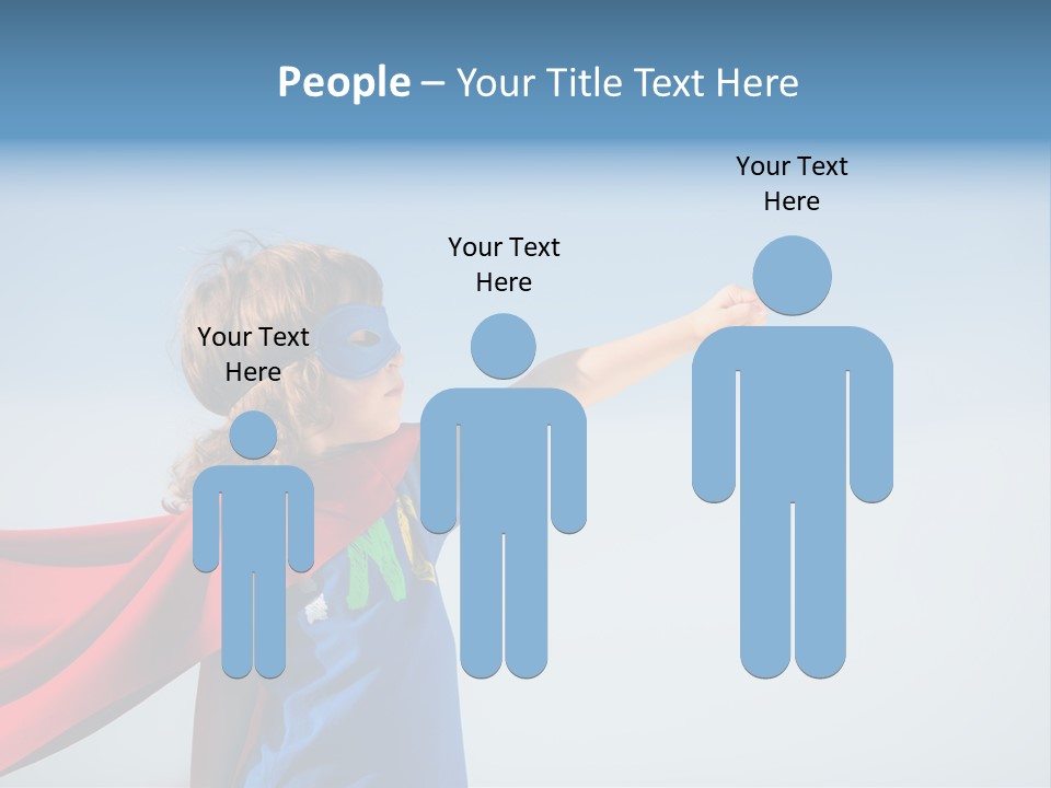 A Young Boy Dressed As A Super Hero PowerPoint Template