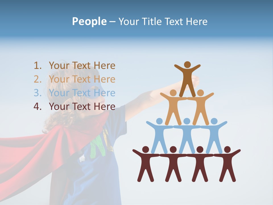 A Young Boy Dressed As A Super Hero PowerPoint Template